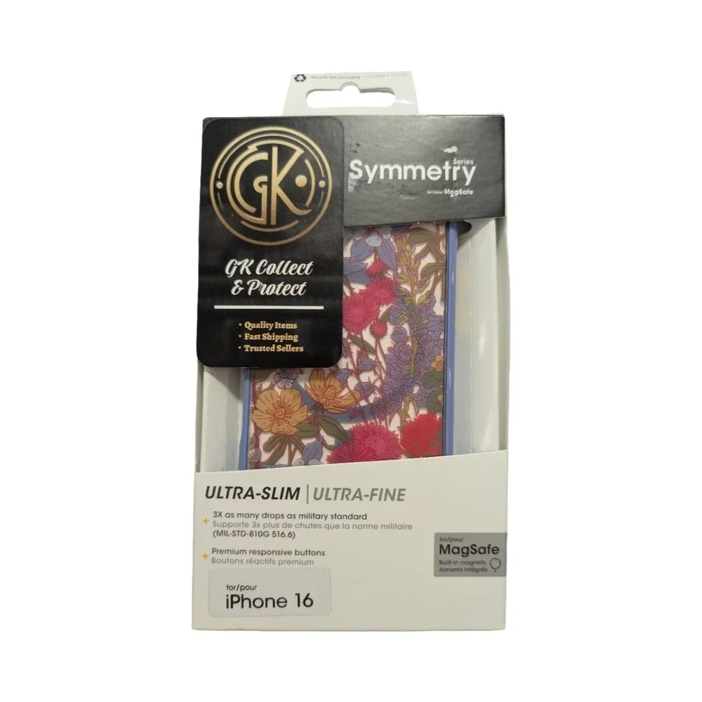 i5-N OtterBox Symmetry Series MagSafe Case for iPhone‎ 16 - Floral Purple